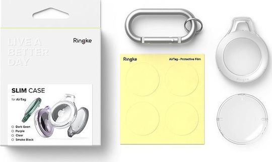 Ringke Slim Keychain Калъф за ключодържател Силикон за AirTag Smoke Black