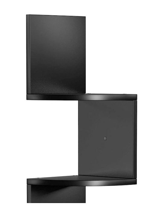 Corner Shelf Wall Black Velvet-Black Metal 20x20x127.5cm