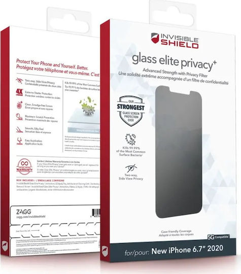 Zagg InvisibleShield Privacy Full Face Tempered Glass (iPhone 12 Pro Max)