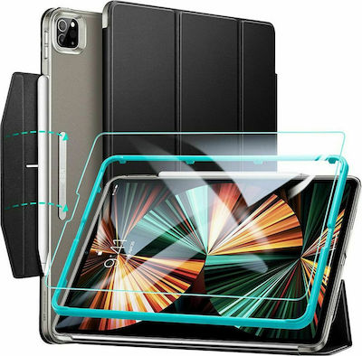 ESR Ascend Tempered Glass Klappdeckel Synthetisches Leder / Silikon Schwarz (iPad Pro 2021 12,9 Zoll)