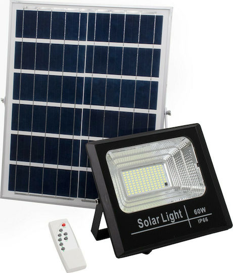 GloboStar Waterproof Solar LED Flood Light 60W Cold White 6000K with Remote Control IP66