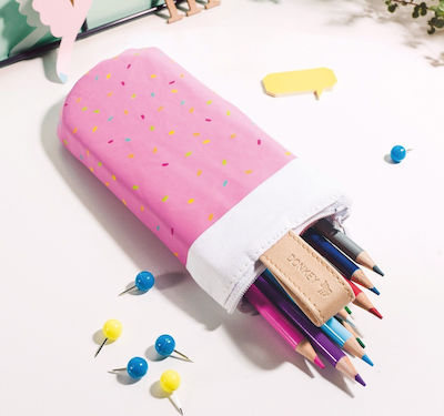 Donkey Strawberry Sprinkle Pencil Case with 1 Compartment Pink