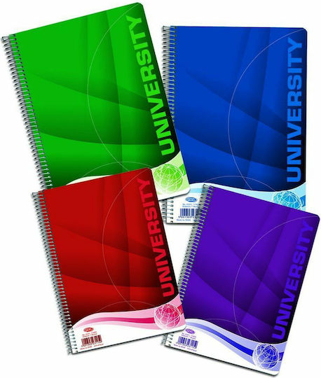 Skag Spiral Notebook Ruled B5 90 Sheets 3 Subjects University Abstract 1pcs (Μiscellaneous Designs/Colors)