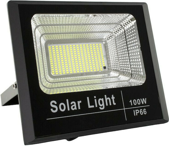 GloboStar Waterproof Solar LED Flood Light 100W Cold White 6000K with Photocell and Remote Control IP66