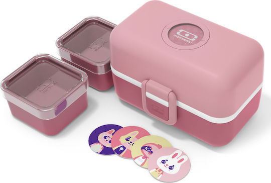Monbento Кутия за храна Пластмасова Pink Blush с Прегради 800ml