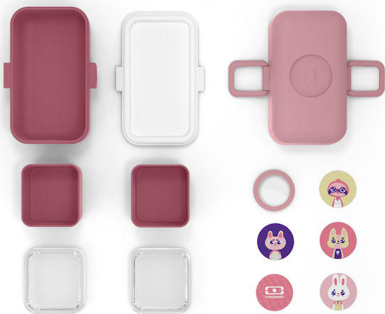 Monbento Кутия за храна Пластмасова Pink Blush с Прегради 800ml
