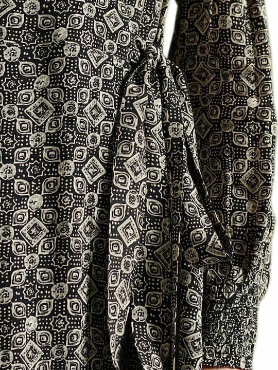 Mini Dress Wrap Black
