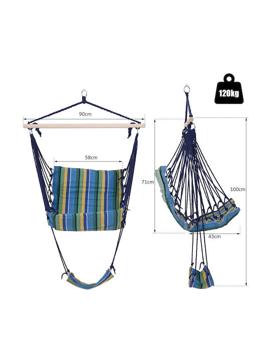 Outsunny Hammock Chair Blue 97x58cm