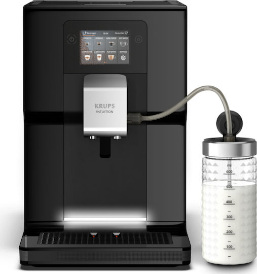 Krups Intuition Preference Automatic Espresso Coffee Machine 1450W Pressure 15bar for Cappuccino with Grinder Black EA873810