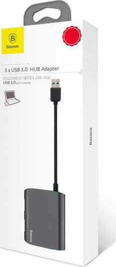 Baseus Enjoyment Series Hub 3 Θυρών USB 3.0 Γκρι