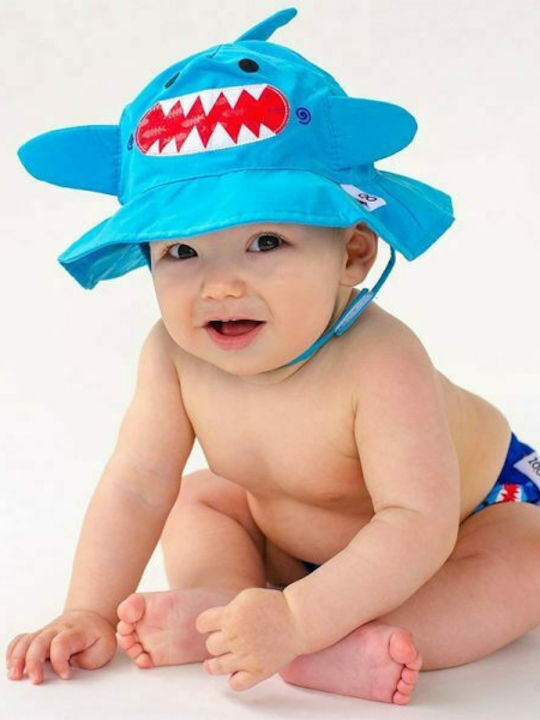 Zoocchini Kids' Hat Bucket Fabric Sunscreen Shark Light Blue