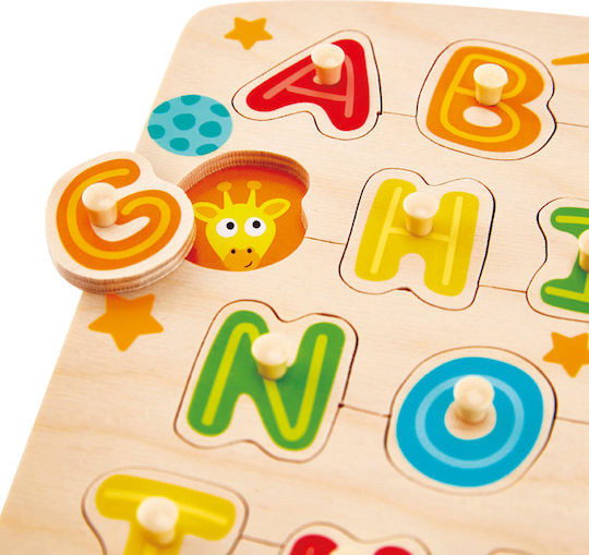 Lemnos Puzzle pentru Copii cu Îmbinări Alphabet Peg pentru 3+ ani+ Ani 26buc Hape