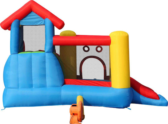 Happy Hop Saltea Gonflabilă Play House Cu Tobogan Gonflabil Și Tobogan Pentru 5-10 Ani