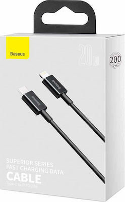 Baseus Superior USB-C la Cablu Lightning 20W Negru 2m (CATLYS-C01)