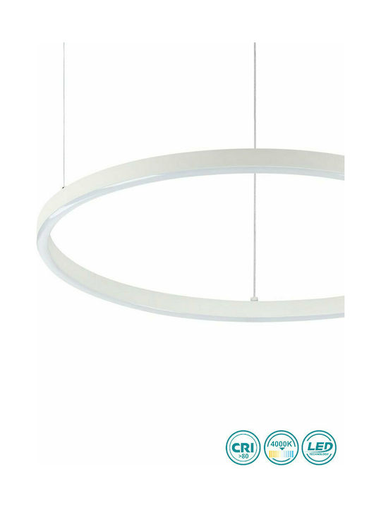 Ideal Lux Oracle Slim Pendant Light LED with Natural White Light White