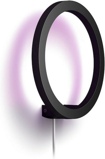 Philips Sana Modern Lamp Wall with Integrated LED RGB Black 25.5cm