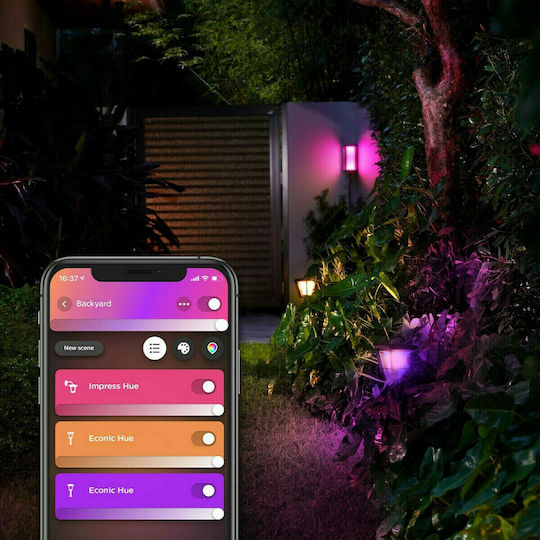 Philips Impress Wandmontierte Außen-Deckenleuchte LED IP44 8W mit Kaltweiß Licht 14.1x12x24εκ.