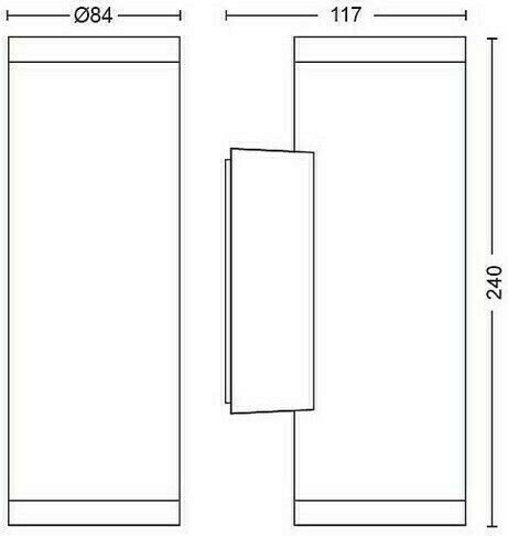 Philips Wandmontiertes Außen-Spotlight LED IP44 8W mit Kaltweiß Licht Doppelstrahl 24x11.7x8.4εκ.