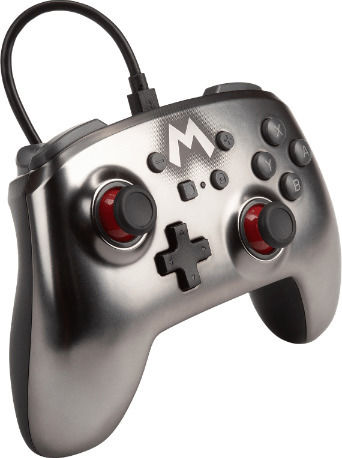 PowerA Enhanced Wired Gamepad for Switch Mario Silver