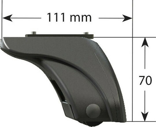 Nordrive Legs for Roof Bars Standard End Feet with Caps and Lock Evos 111x70mm 4pcs 4pcs