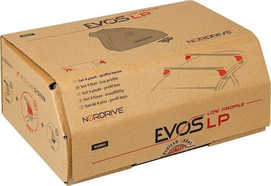 Nordrive Legs for Roof Bars Standard End Feet with Caps and Lock Evos 111x70mm 4pcs 4pcs