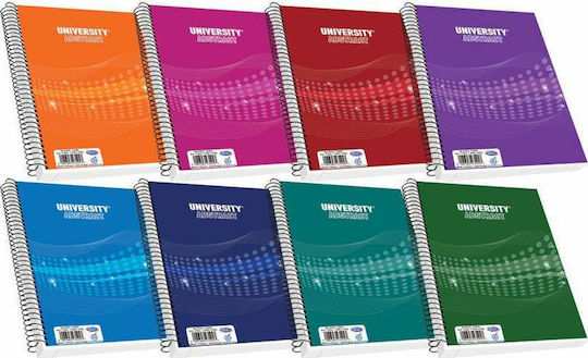 Skag Spiral Notebook Ruled B5 90 Sheets 3 Subjects University Abstract 1pcs (Μiscellaneous Designs/Colors)