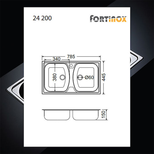 Fortinox Slender 24200 Ένθετος Inox Σατινέ Μ78.5xΠ44.5cm Fortinox Slender 24200 Ένθετος Inox Σατινέ Μ78.5xΠ44.5cm