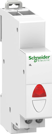 Schneider Electric Acti 9 iIL Μονή Ενδεικτική Λυχνία Πίνακα Κόκκινη 12-48V AC/DC