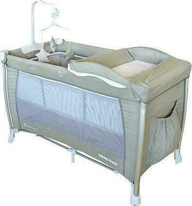 Kikka Boo Dessine Moi Кошара за игра 2 Нива с Променяща се Повърхност & Матрак Сив 120x60см