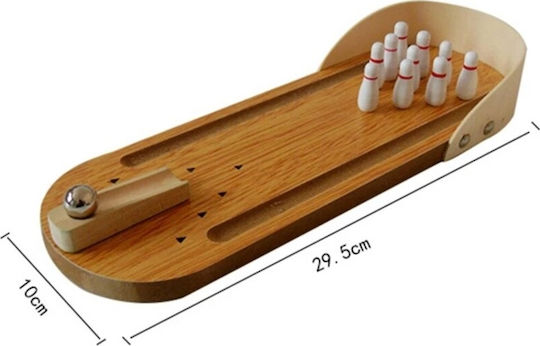Eva Toys Ξύλινο Επιτραπέζιο Φλιπεράκι Μίνι Μπόουλινγκ για 3+ Ετών