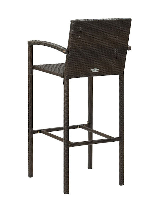 Σκαμπό Μπαρ Εξωτερικού Χώρου Rattan Καφέ 4τμχ 52x56x118cm