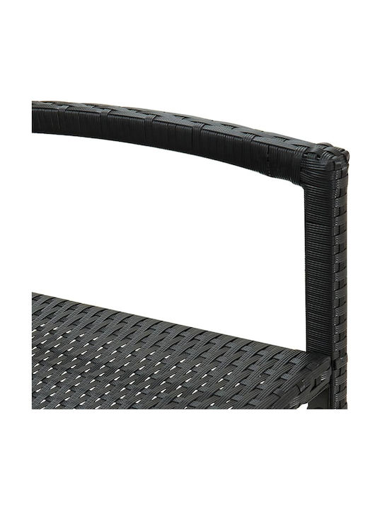 Σκαμπό Μπαρ Εξωτερικού Χώρου Rattan Μαύρο 4τμχ 52x56x118cm