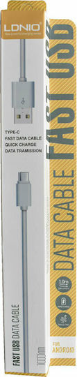 Ldnio SY-03 USB 2.0 Cable USB-C male - USB-A Λευκό 1m