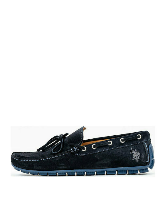 U.S. Polo Assn. Carson Men's Suede Boat Shoes Blue