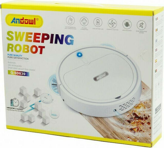 Andowl Q-SD839 Σκούπα Ρομπότ με Πλοήγηση Αισθητήρων Λευκή
