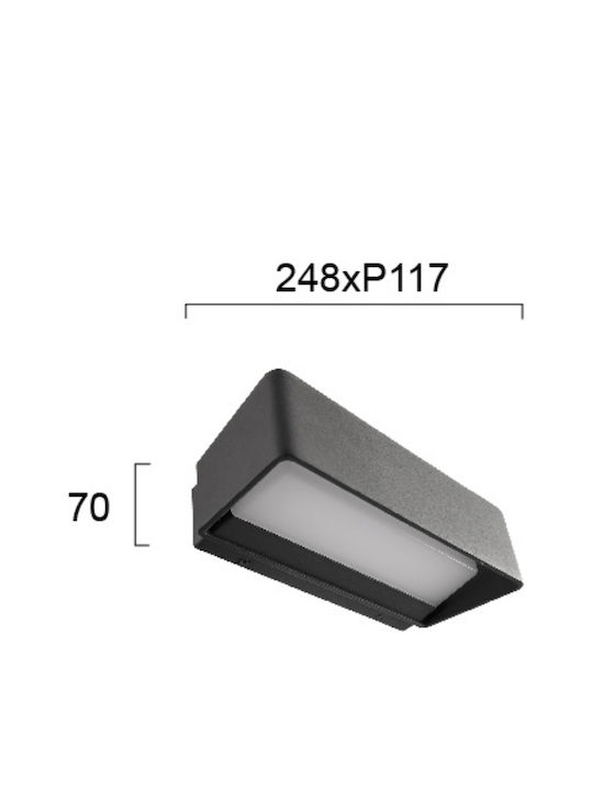 Viokef Wandmontierte Außen-Deckenleuchte LED IP65 13W mit Warmweiß Licht Doppelstrahl 24.8x7εκ.