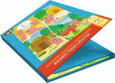 Kinderpuzzle Τα Τρία Γουρουνάκια für 3++ Jahre 60pcs Luna