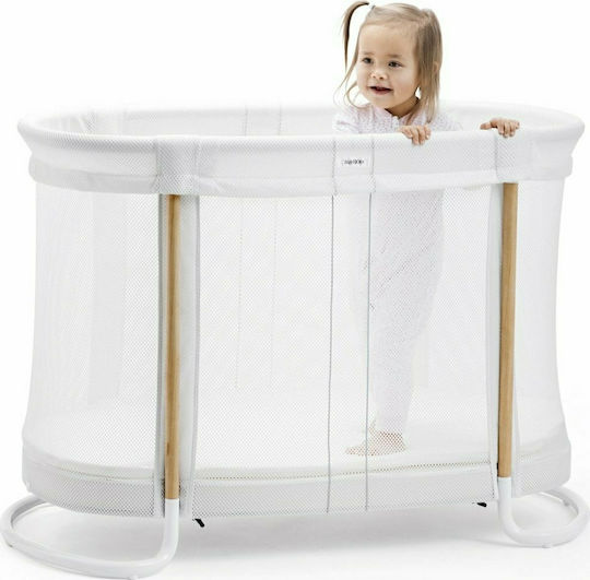 BabyBjorn Λίκνο με Στρώμα και Ρόδες Λευκό