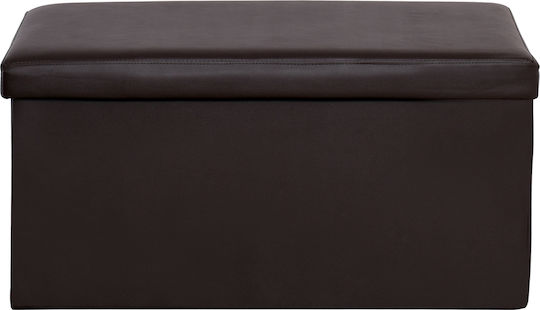 Taburet cu Spațiu de Depozitare Tapițat cu Piele Sintetică Orion Maro Închis 80x38x38cm E7043,2