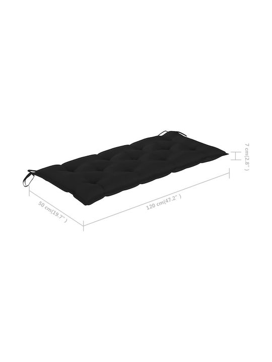 vidaXL Garden Swing Cushion with Backrest Black 120x100cm