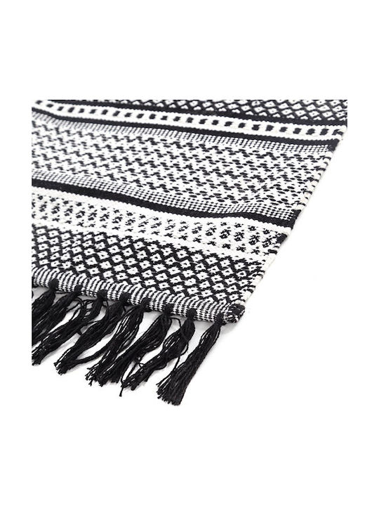 Royal Carpet Samaira Handmade Rug Rectangular Cotton with Fringes Black White