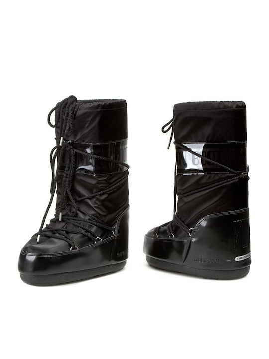 Snow Boots with Laces Icon Black