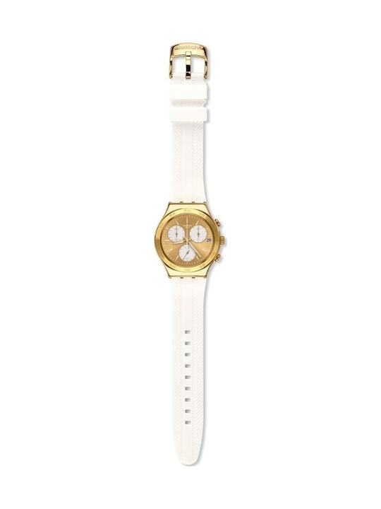 Swatch Soukaina Watch Chronograph with White Rubber Strap