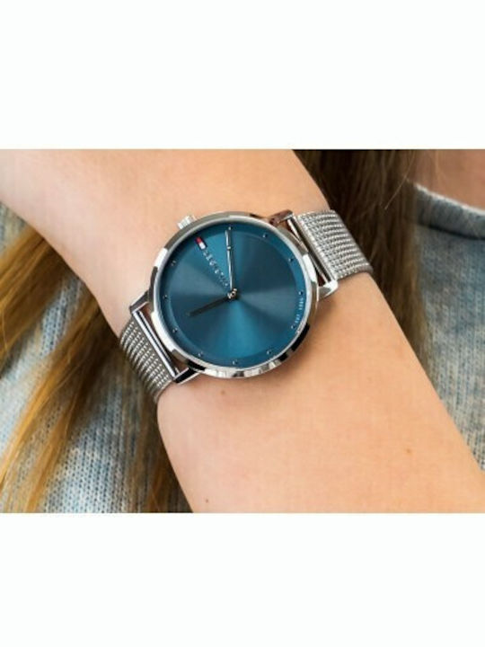Tommy Hilfiger Pippa Γυναικείο Ρολόι 35mm Μπαταρίας με Ασημί Μεταλλικό Μπρασελέ