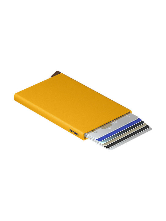 Secrid Cardprotector Ανδρικό Πορτοφόλι Καρτών με RFID και Μηχανισμό Slide Κίτρινο