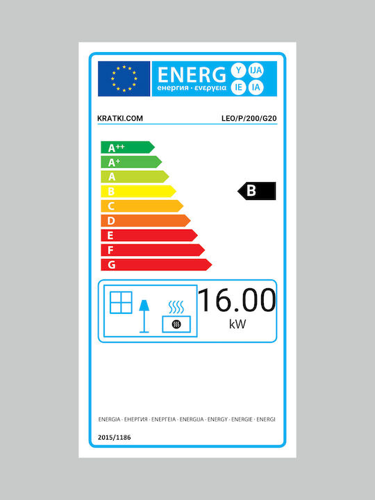 Kratki Leo P 200 G20 Șemineu cu inserție Gaz 16kW Colțul din dreapta cu ușă fixă