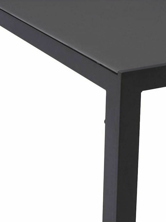 Маса Стабилна Метален със Стъклена Повърхност Ofer Сив 150x90x75бр