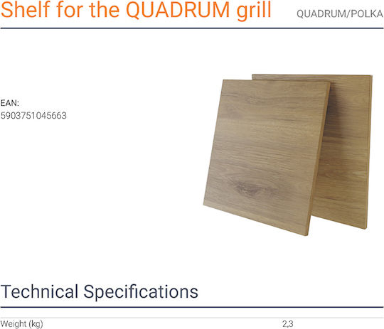 Kratki Quadrum/Polka Grill Shelf Wooden BBQ Shelves