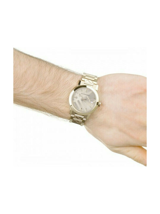 Burberry City Unisex Women's Watch with Gold Metal Bracelet