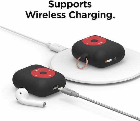 Elago Retro AW6 Hang Case Silicone with Hook in Black color for Apple AirPods 1 / AirPods 2